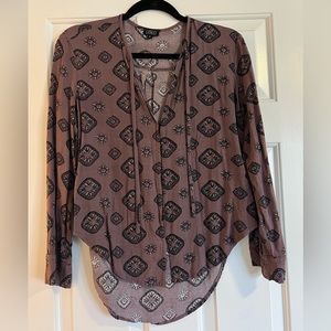 LIRA Purple & Black Boho Blouse